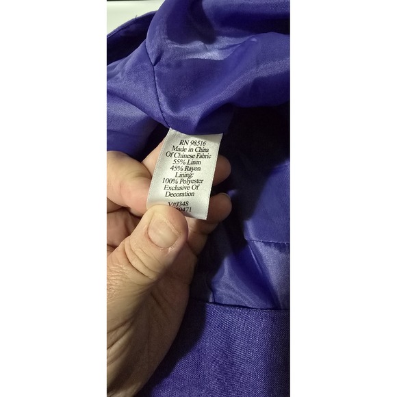 Coldwater Creek Maxi Dress Women 20W  Purple Linen Blend Modest Sleeveless - Picture 5 of 6
